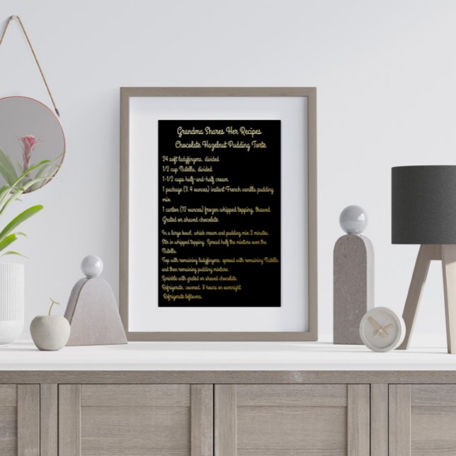 Framed Recipe Card in Black and Gold Foil  (Creator Uploaded)