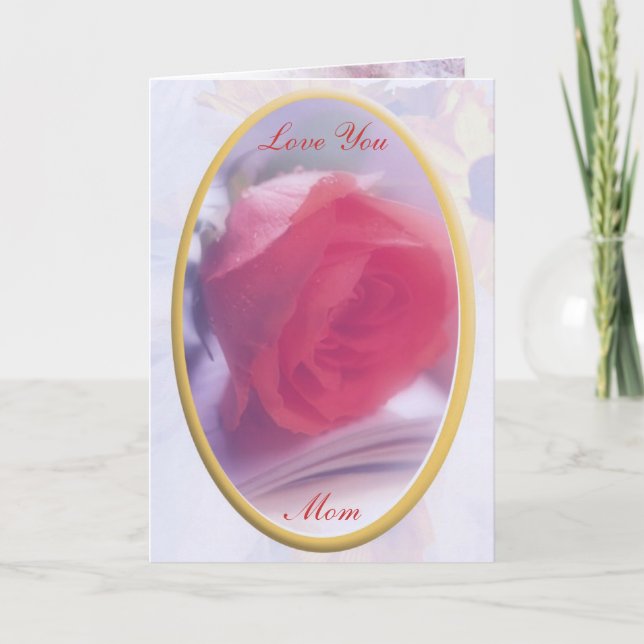 Framed Red Rose Mother's Day Card (Front)
