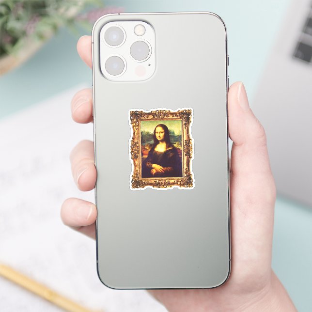 Framed Renaissance Art: Mona Lisa by Da Vinci Sticker (Phone)