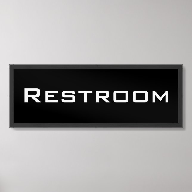 Framed Retro Restroom Sign (Framed Front)