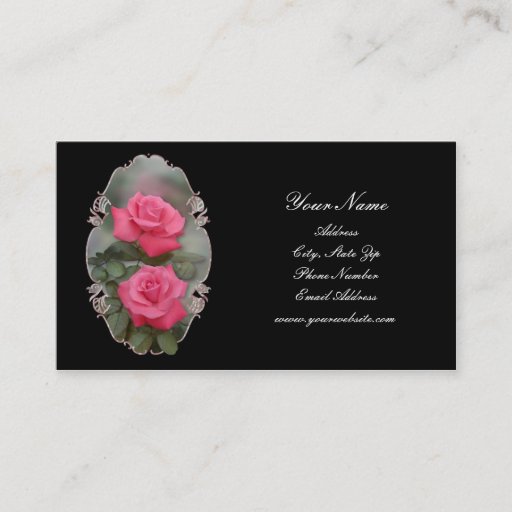 Customizable Framed Roses Business Cards