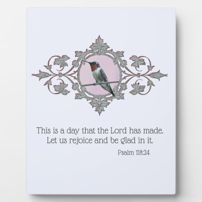 Framed Ruby Throated Hummingbird Plaque (Front)