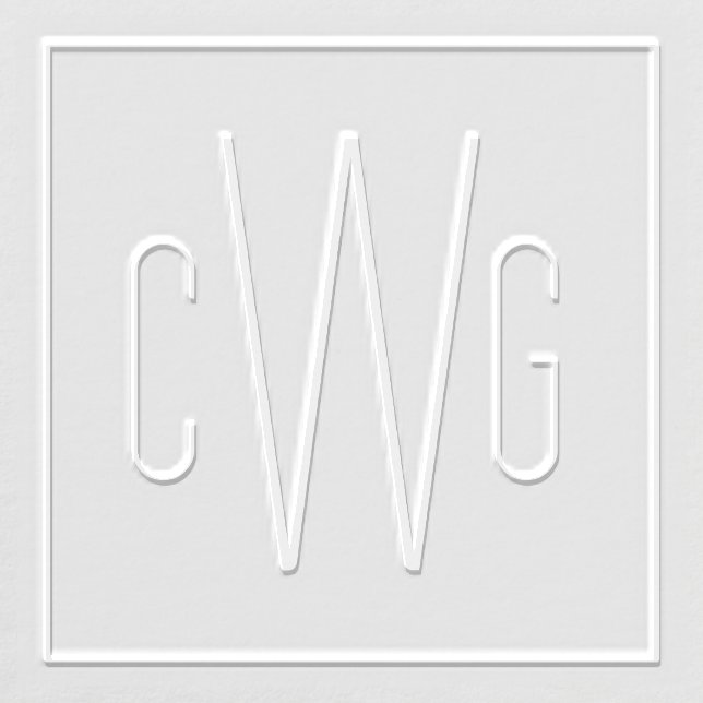 Framed Simple 3 Initial Letter Monogram #5BSQ Embosser (Design)