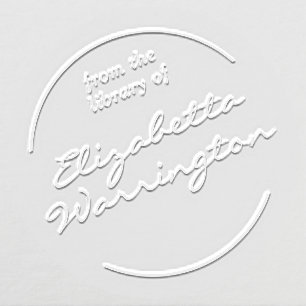 Framed Simple Script #14 Library Book Name Embosser