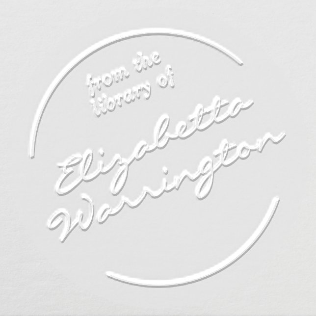 Framed Simple Script #14 Library Book Name Embosser (Design)