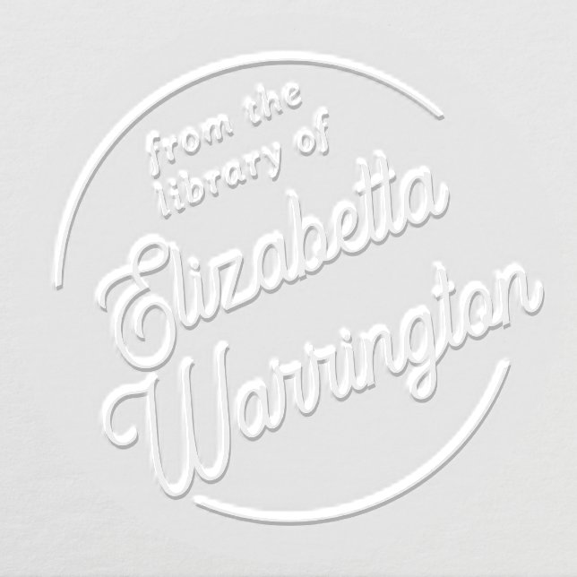 Framed Simple Script #7 Library Book Name Embosser (Design)