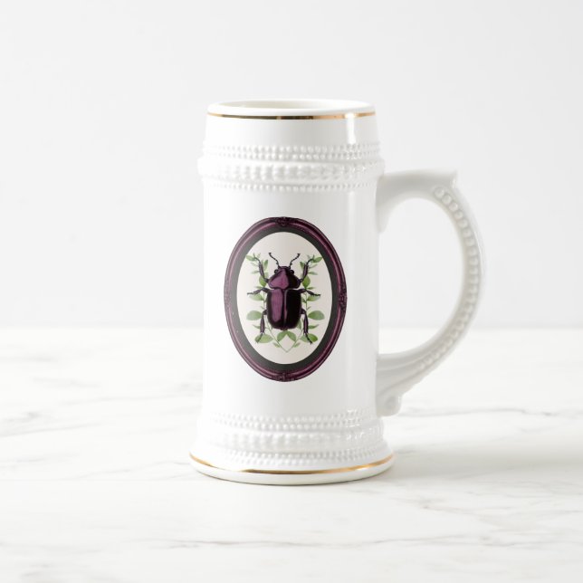 Framed Stag Beetle Beer Stein (Right)