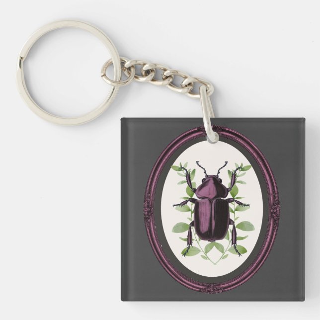 Framed Stag Beetle Keychain (Front)
