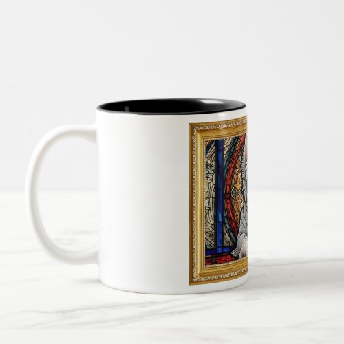 Framed Stained Glass Westie Beauty Two_Tone Coffee Mug