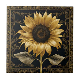  Framed Sunflower  Ceramic Tile