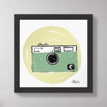 framed vintage camera art print 12x12