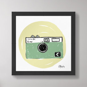 framed vintage camera art print 12x12