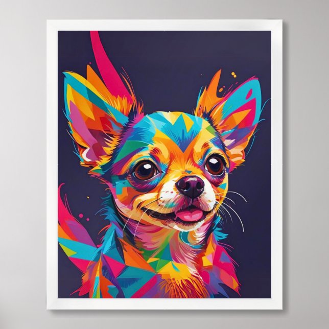 Framed Wall Art : Adorable Chihuahua Abstract (Framed Front)