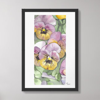 Framed watercolor flowers archival art print