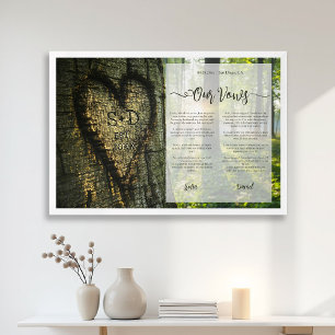 Framed Wedding Vows Summer Forest Heart Gift Framed Art