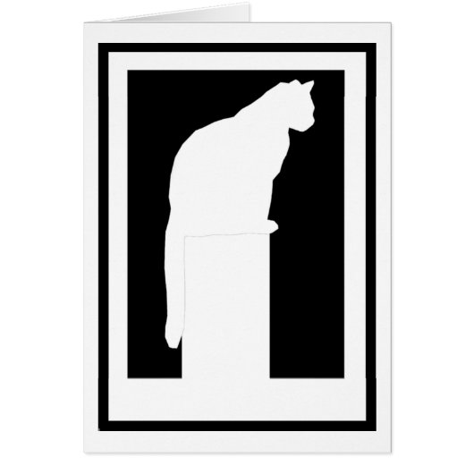 Framed White Silhouette Cat Cards (Front)