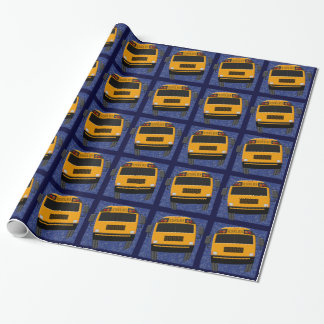 Framed Yellow School Bus Wrapping Paper