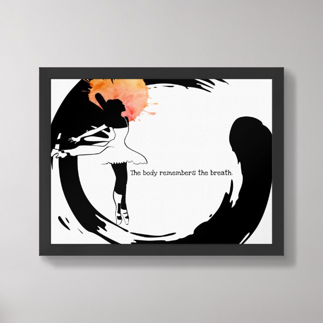 Framed Zen Ballet Art – Body Remembers Breath (Framed Front)