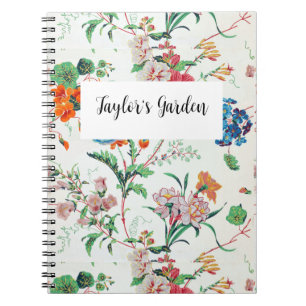 France 1830 Delicate Floral Botanical Personalized Notebook