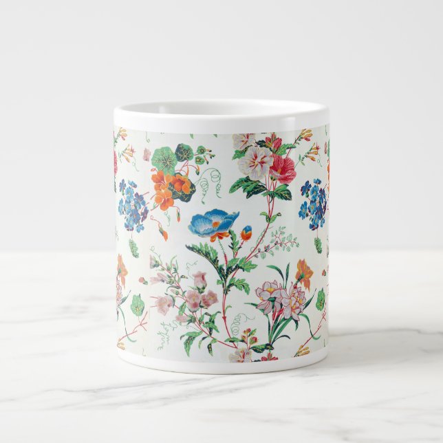 France 1830 Floral Antique Wallpaper Giant Coffee Mug (Front)