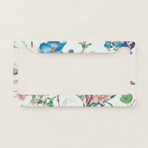 France 1830 Floral Antique Wallpaper License Plate Frame