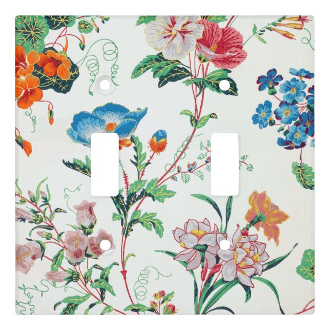 France 1830 Floral Antique Wallpaper Light Switch Cover (Front)