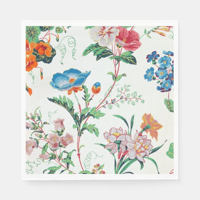 France 1830 Floral Antique Wallpaper Napkins (Front)