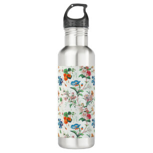 France 1830 Floral Antique Wallpaper Stainless Steel Water Bottle