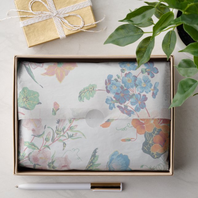 France 1830 Floral Antique Wallpaper Tissue Paper (Gift)