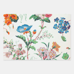 France 1830 Floral Antique Wallpaper Wrapping Paper Sheets