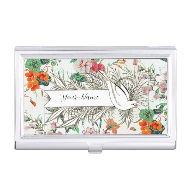 France 1830 Floral Antique Wildflowers Business Card Case (Front)