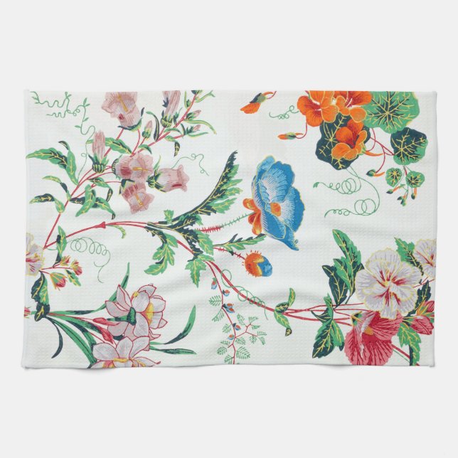 France 1830 Floral Botanical Wildflowers Kitchen Towel (Horizontal)