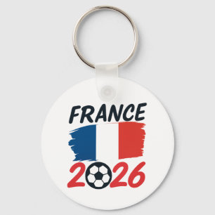 France 2026 Soccer Fan Design Flag Colors Keychain