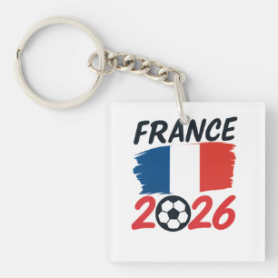 France 2026 Soccer Fan Design Flag Colors Keychain
