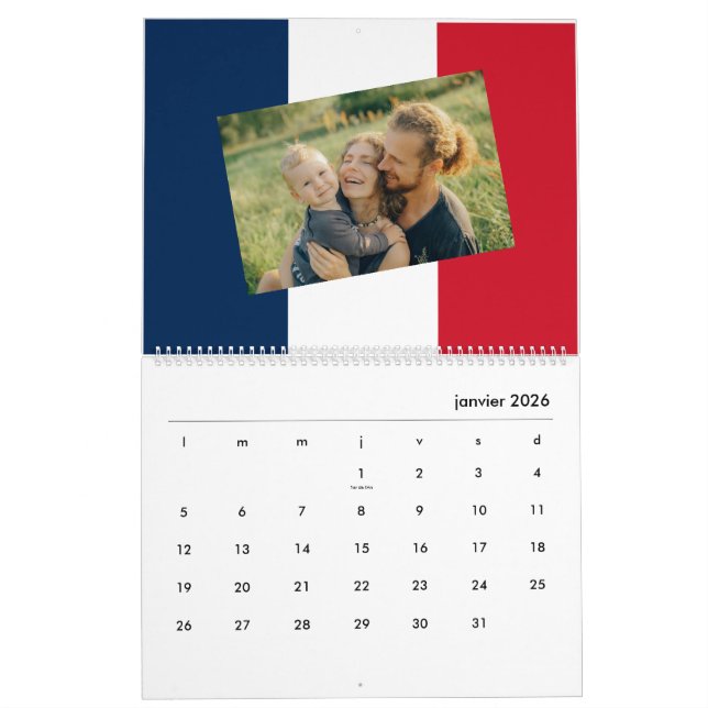  France | Add Your Photo  French Flag 2026 Calendar (Jan 2026)