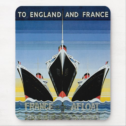France Afloat _ French Line Poster Mouse Pad