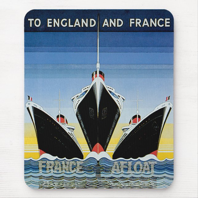 France Afloat - French Line Poster Mouse Pad (Front)