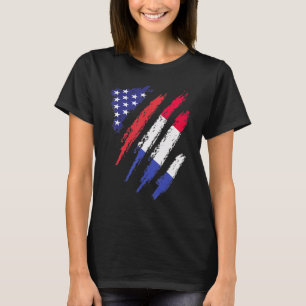 France American Grown Flag USA Patriot Heritage Mo T-Shirt