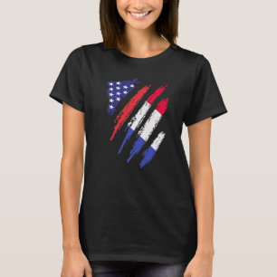 France American Grown Flag USA Patriot Heritage Mo T-Shirt
