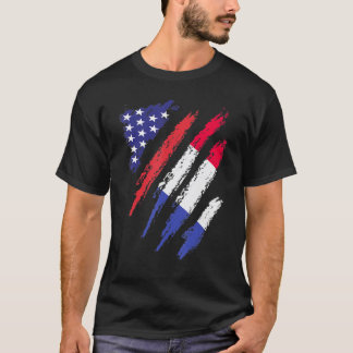 France American Grown Flag USA Patriot Heritage Mo T-Shirt