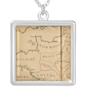 France and Departments Silver Plated Necklace