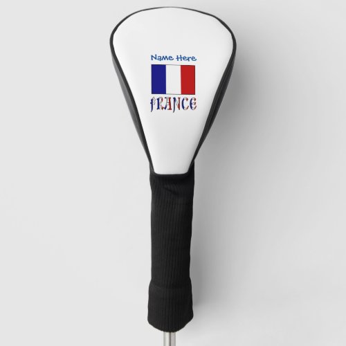 France and French Flag Blue Personalization  Golf Head Cover