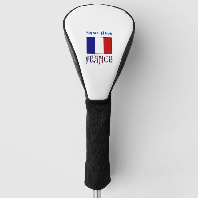 France and French Flag Blue Personalization  Golf Head Cover (Front)