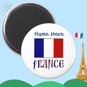 France and French Flag Blue Personalization Magnet