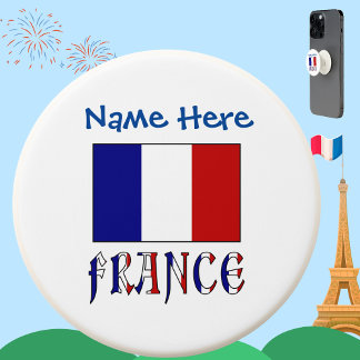 France and French Flag Blue Personalization  PopSocket
