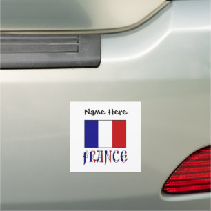 France and French Flag Personalized Car Magnet