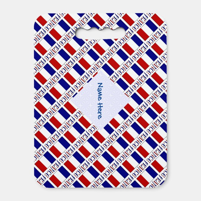 France and French Flag Personalized  Seat Cushion (Front Vertical)