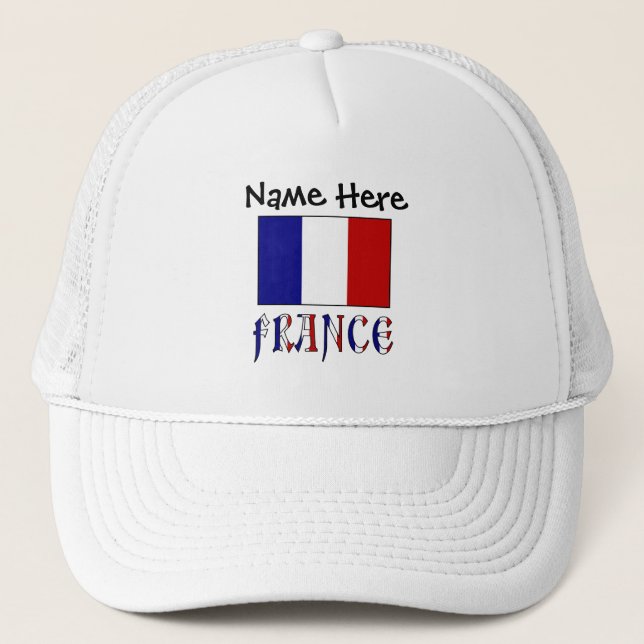 France and French Flag Personalized  Trucker Hat (Front)