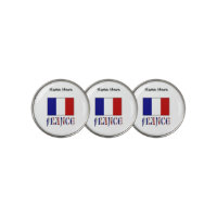 France and French Flag with Your Name Golf Ball Marker