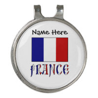 France and French Flag with Your Name Golf Hat Clip